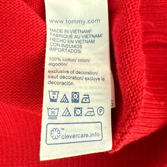 Tommy Hilfiger Red Logo Sweater Men’s M • Crewneck Pullover • Holiday Layering - Picture 13 of 15